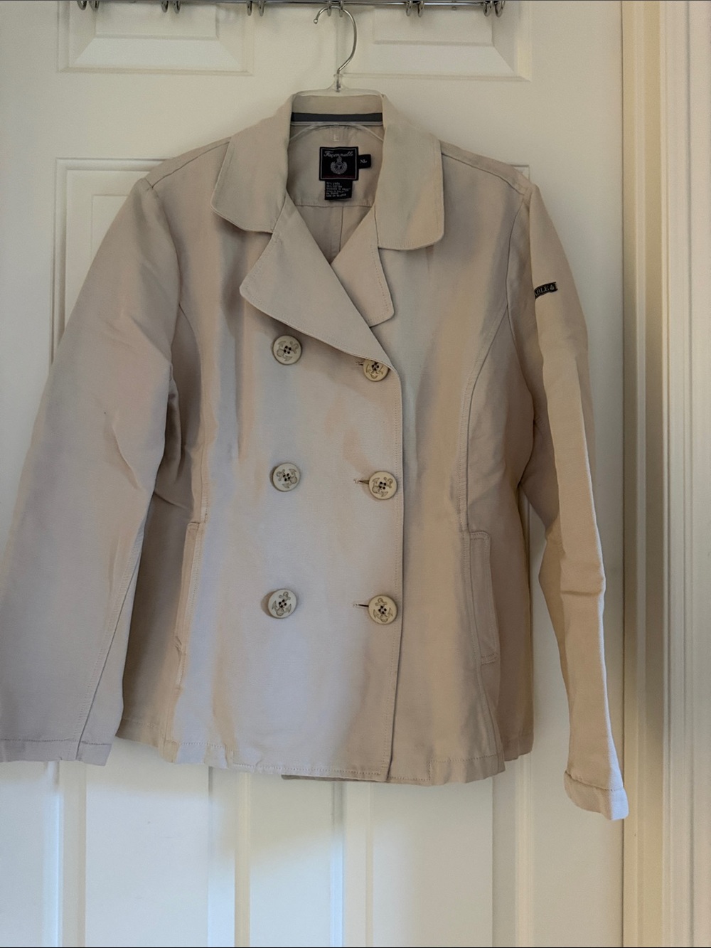 Faconnable Beige Double-Breasted Peacoat